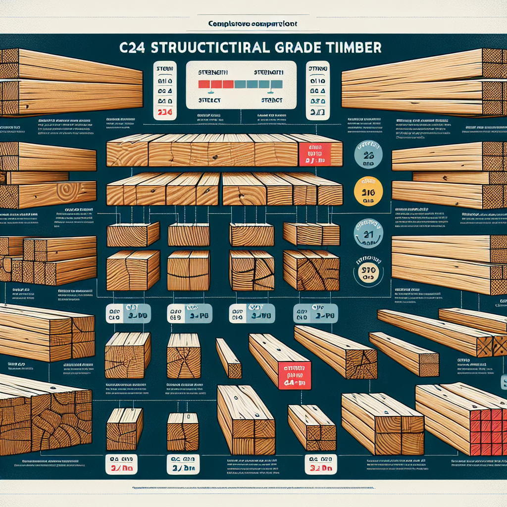 Porównanie drewna konstrukcyjnego C24 z innymi klasami wytrzymałości