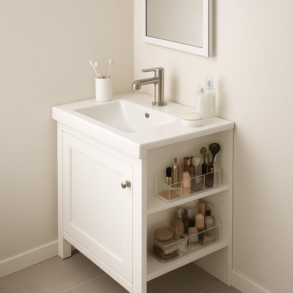 Szafka z umywalką 40x40 cm. Jak zyskać miejsce na kosmetyki w najciaśniejszym kącie?